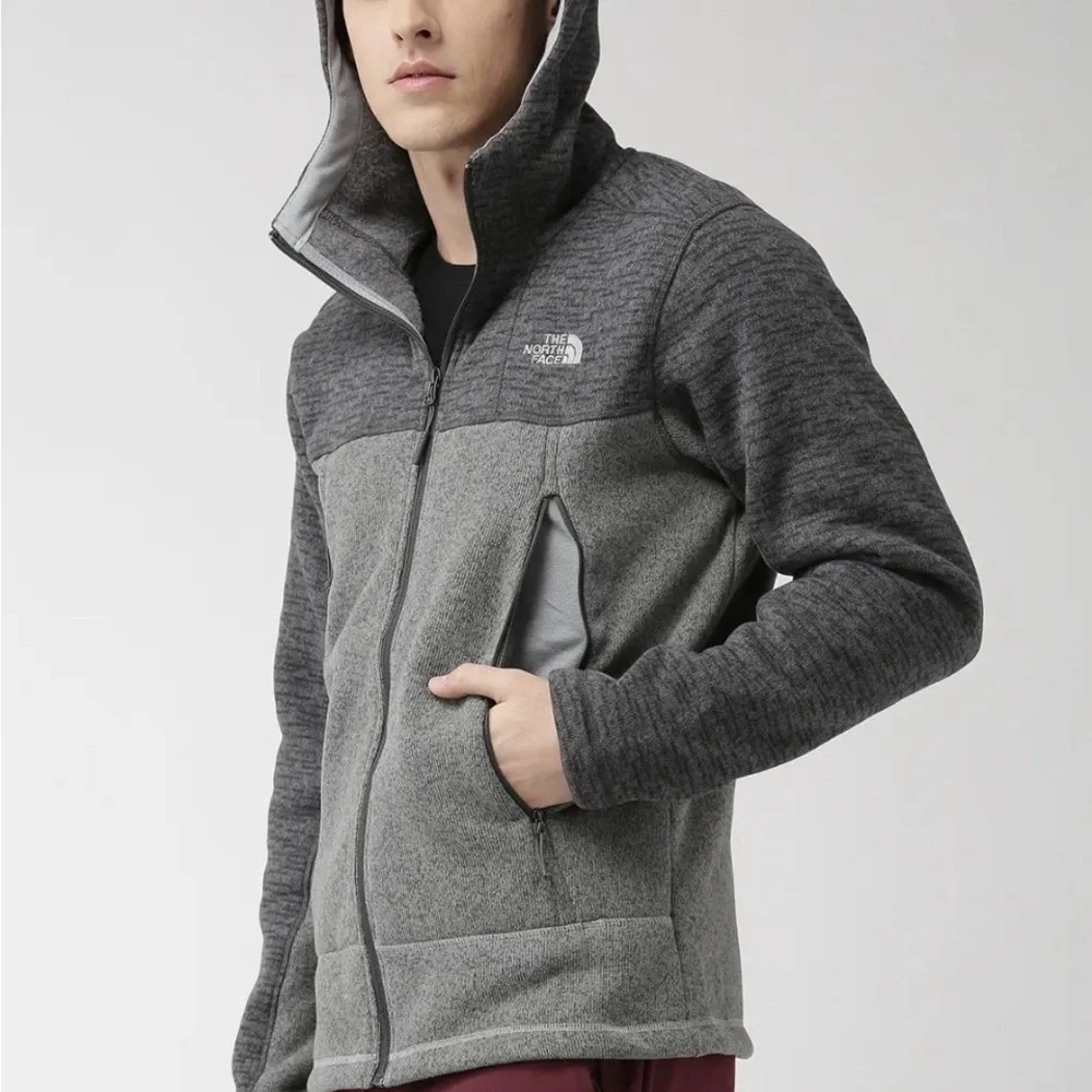 The North Face Men's S Gray Charcoal Gordon Lyons Alpine Full Zip Fleece Hoodie